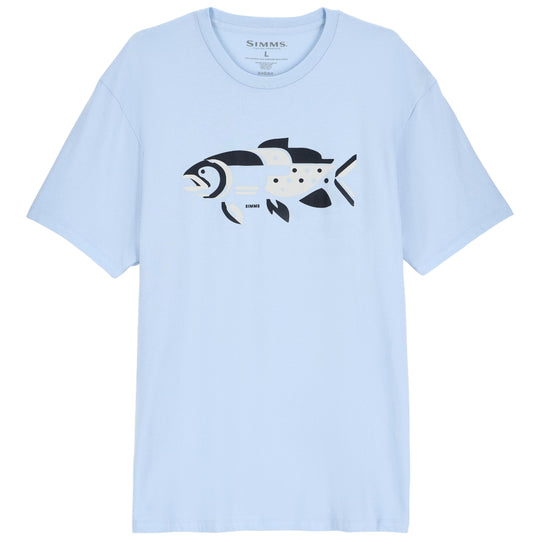 Simms Men's Abstract Fresh T-Shirt Sky Blue Image 01