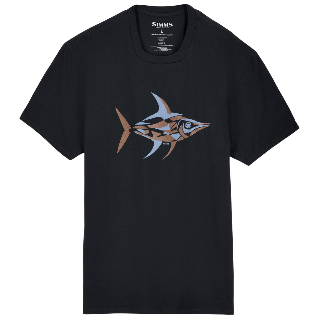 Simms Men's Abstract Salt T-Shirt Black Image 01