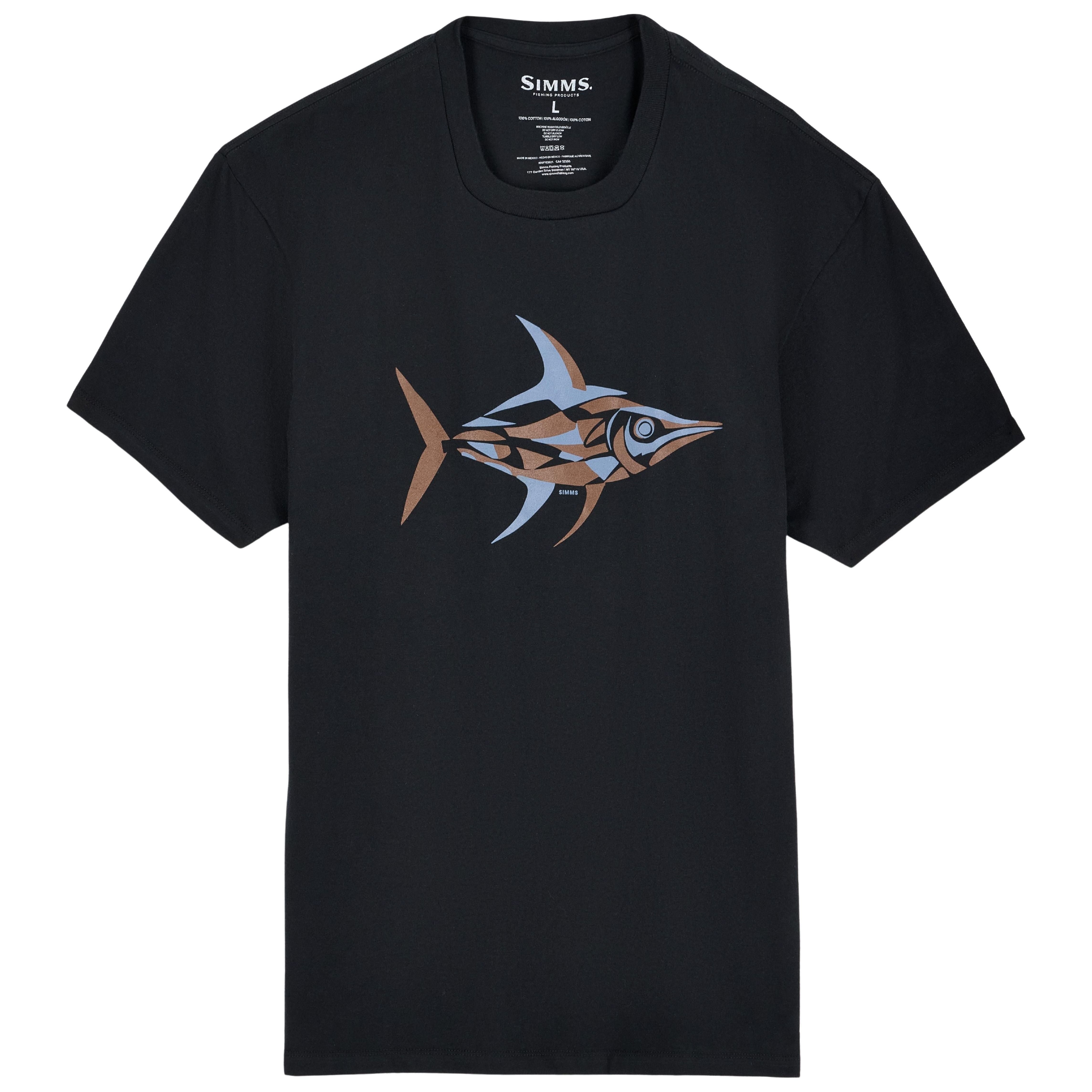 Simms Men's Abstract Salt T-Shirt Black Image 01