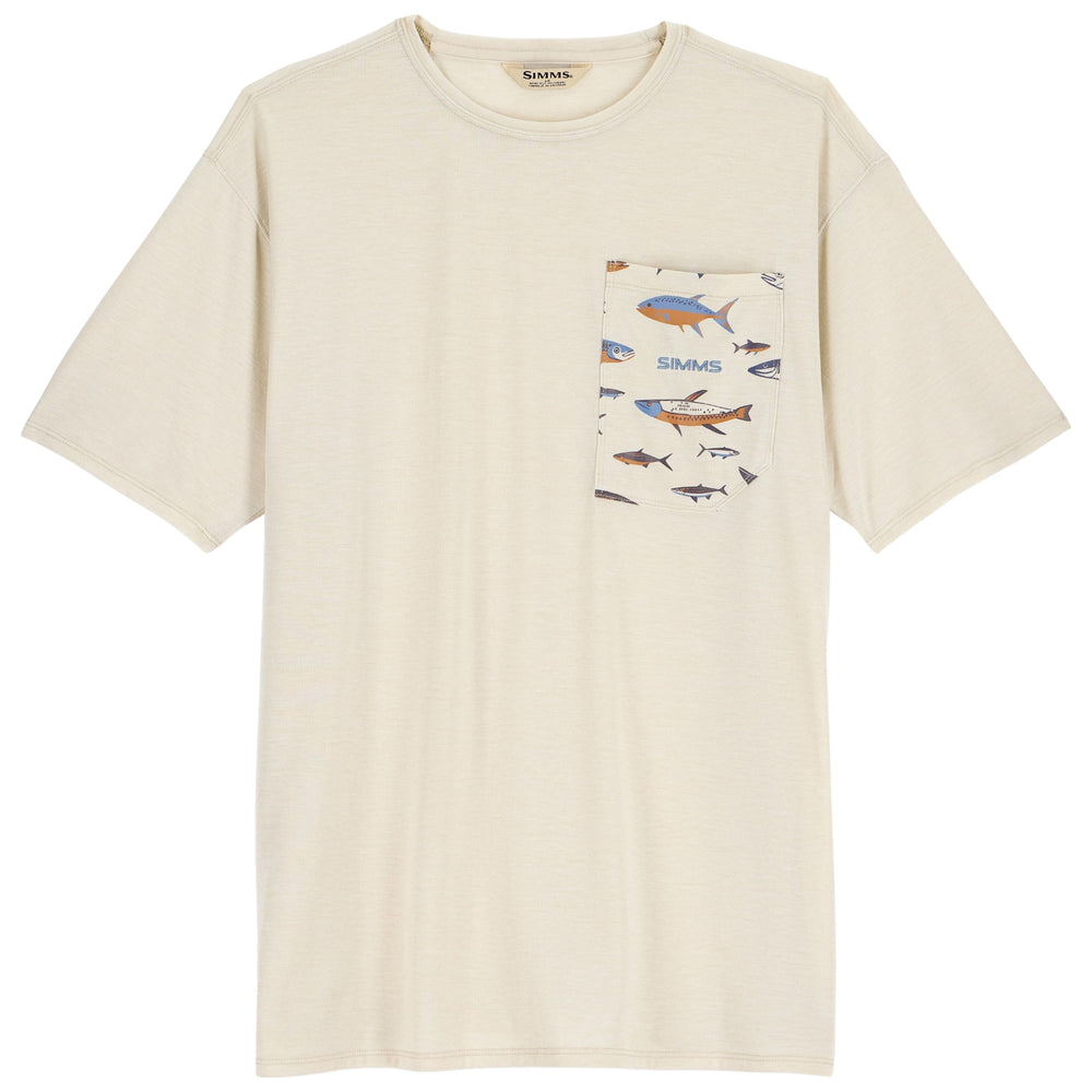 Simms Men's Harbor Lightweight Pocket T-Shirt Burnished Clay Heather Image 01
