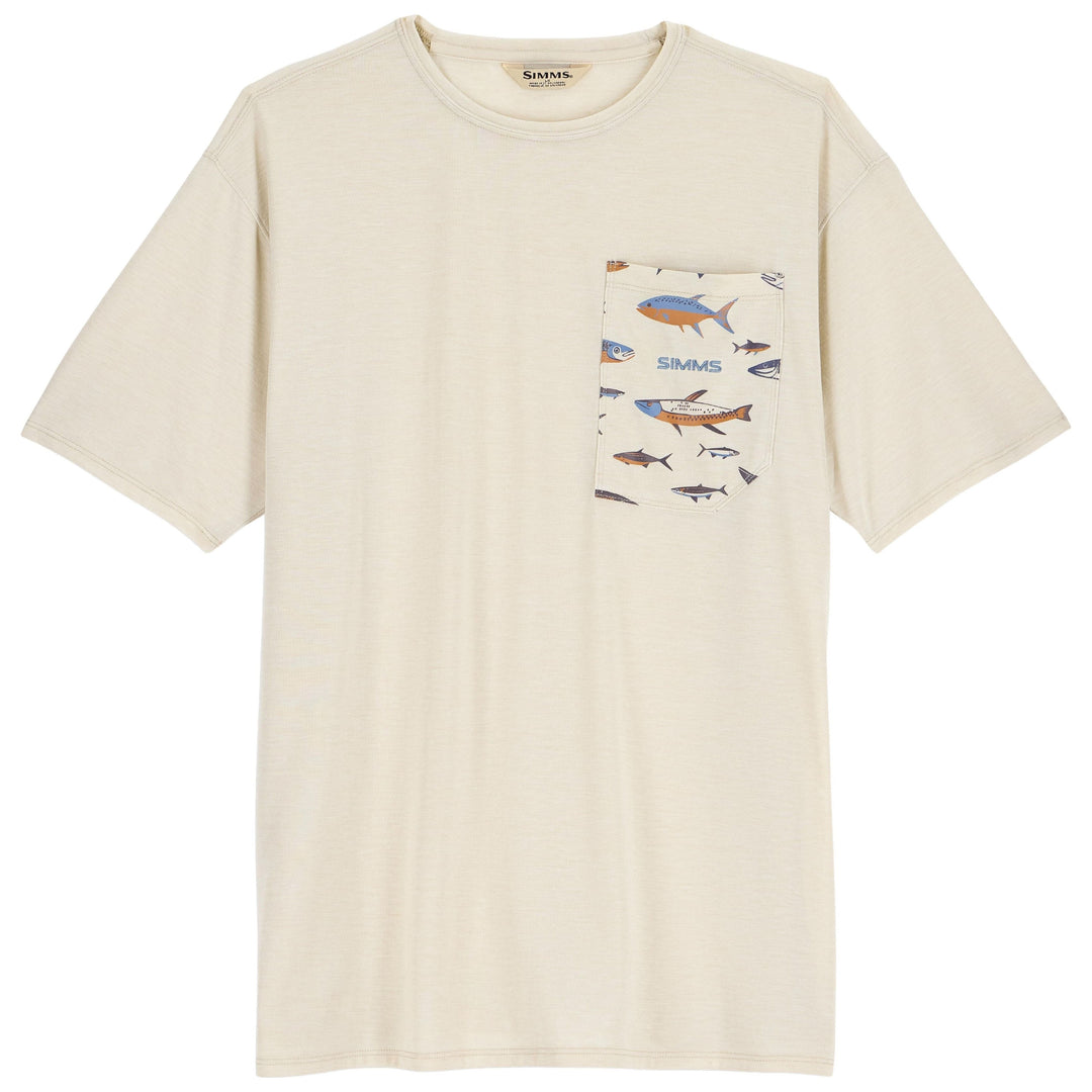 Simms Men's Harbor Lightweight Pocket T-Shirt Burnished Clay Heather Image 01