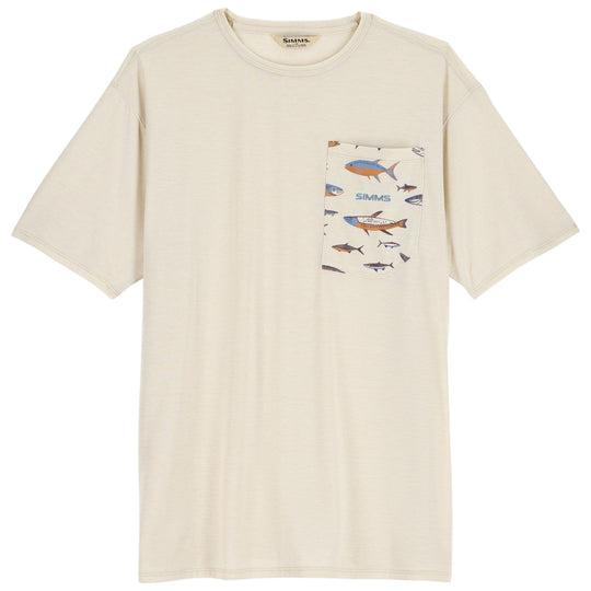 Simms Men's Harbor Lightweight Pocket T-Shirt Burnished Clay Heather Image 01