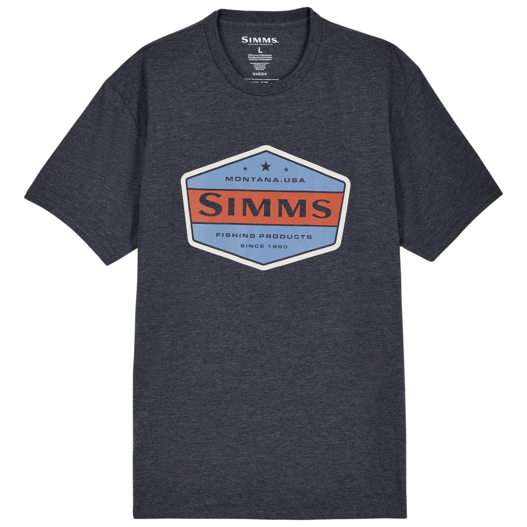 Simms Men's Honor Badge T-Shirt Navy Heather Image 01