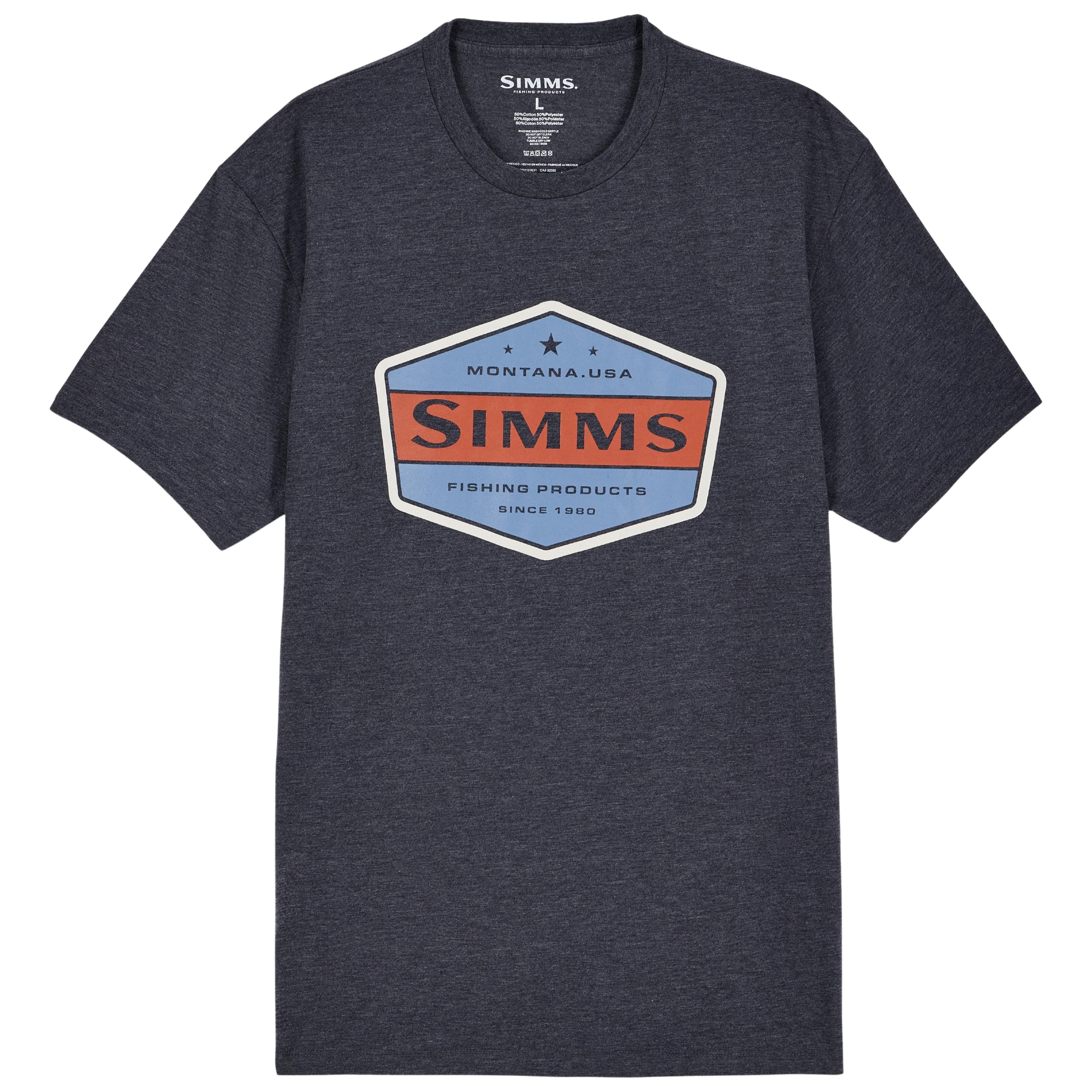 Simms Men's Honor Badge T-Shirt Navy Heather Image 01