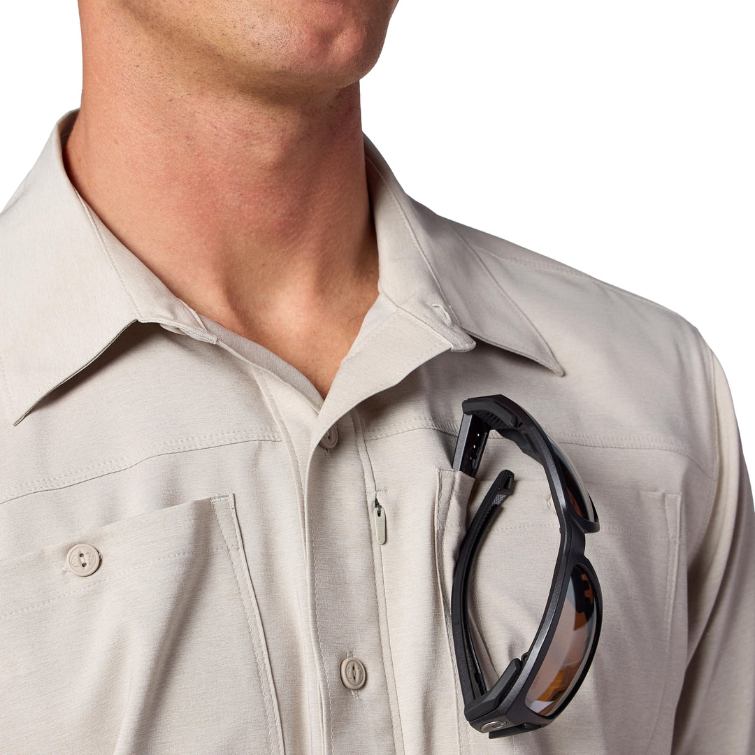 Simms Men's Launch SS Shirt Lunar Gray Heather Image 05