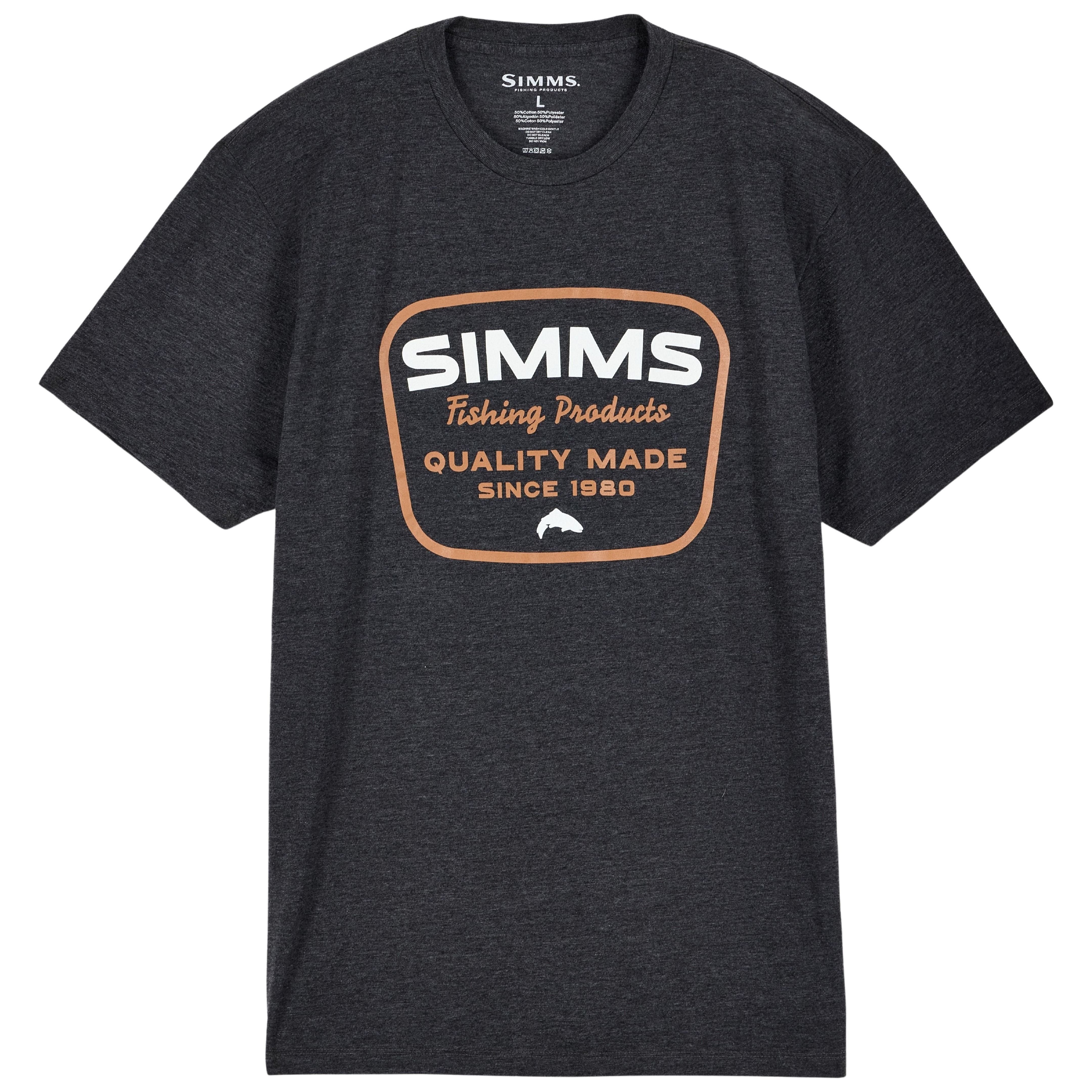 Simms Men's Stamp Lock Tech T-Shirt Charcoal Heather Image 01