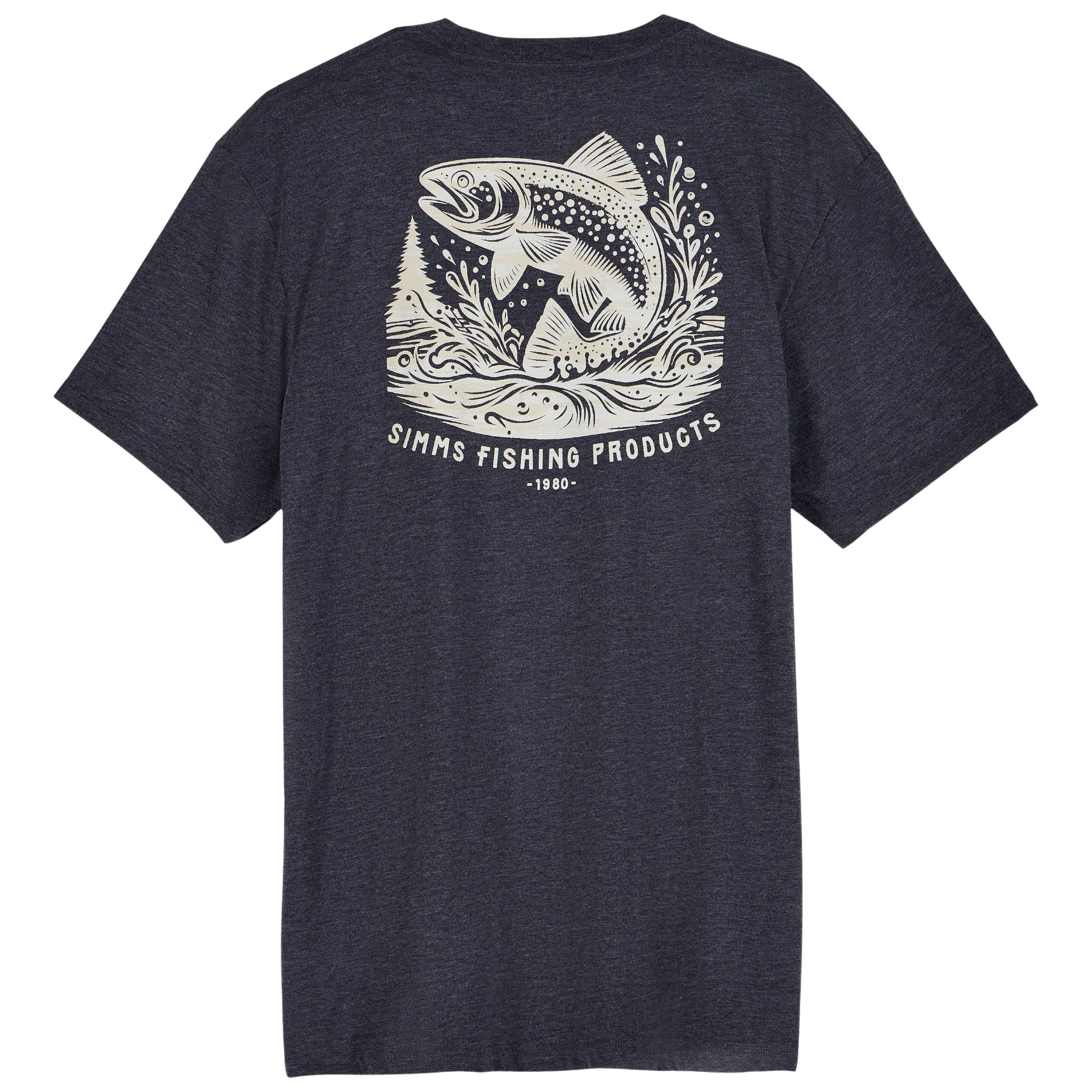 Simms Men's Woodland Leap T-Shirt Navy Image 01