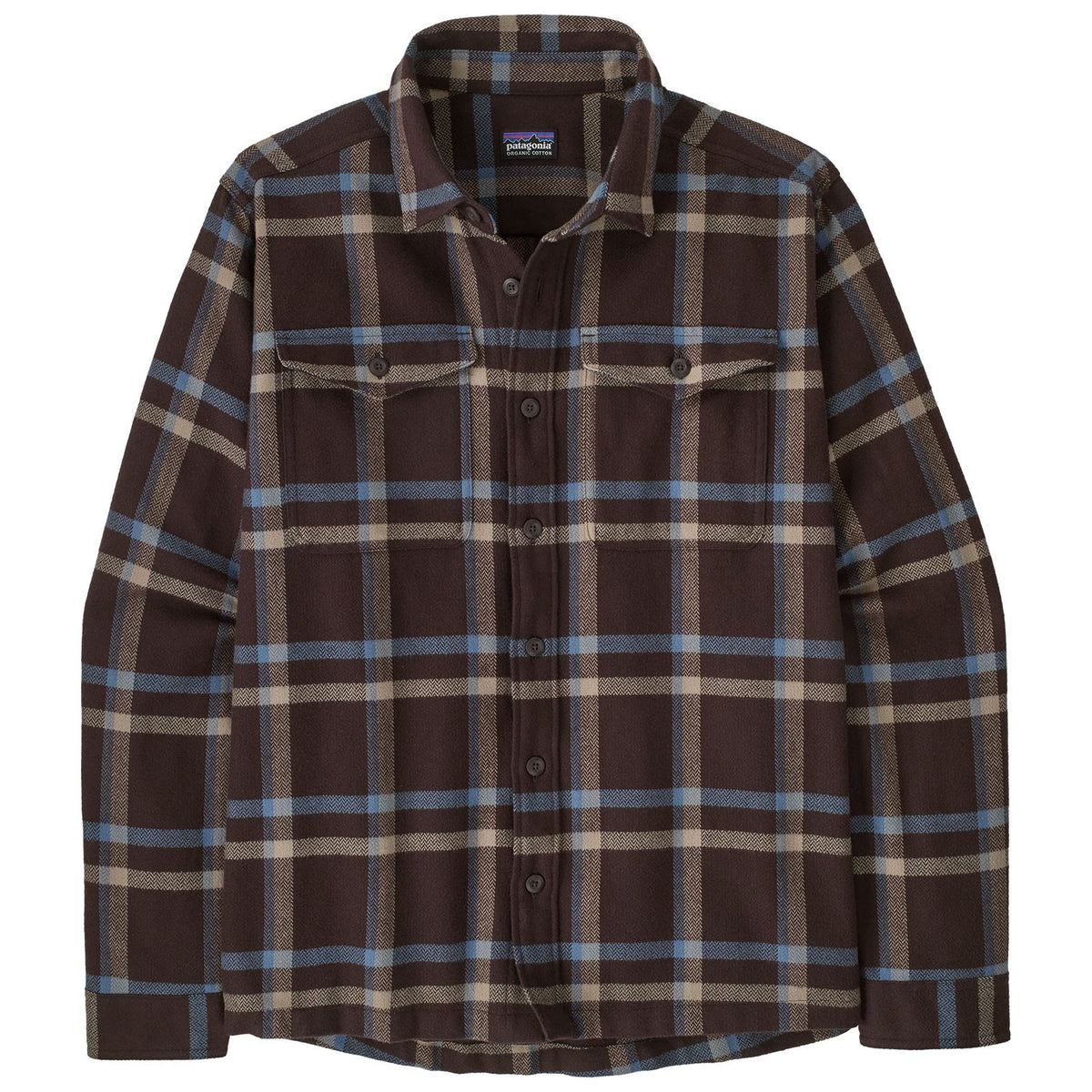 Patagonia Men's Fjord Flannel Shirt Crossing: Den Brown Image 01