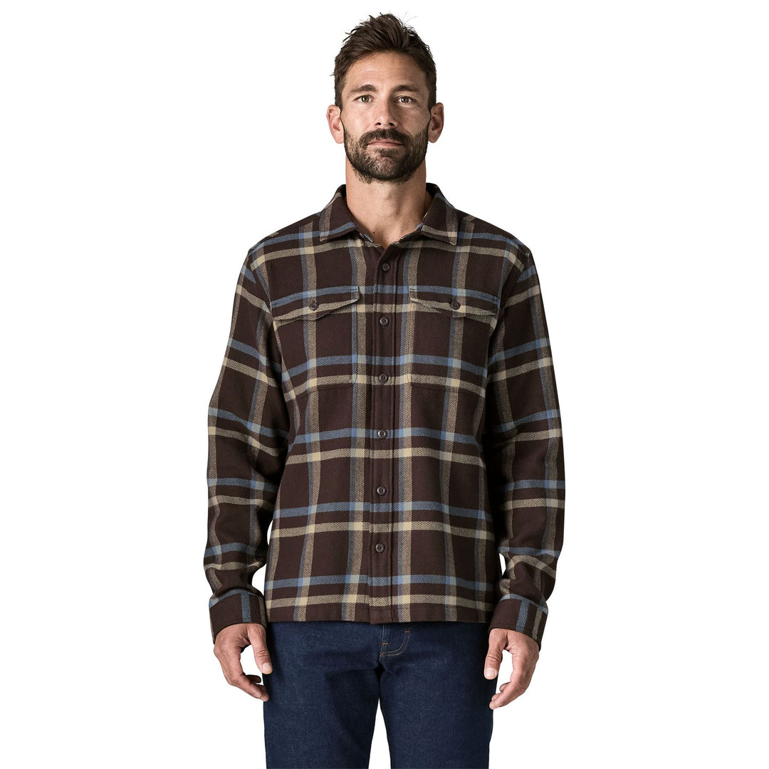 Patagonia Men's Fjord Flannel Shirt Crossing: Den Brown Image 02
