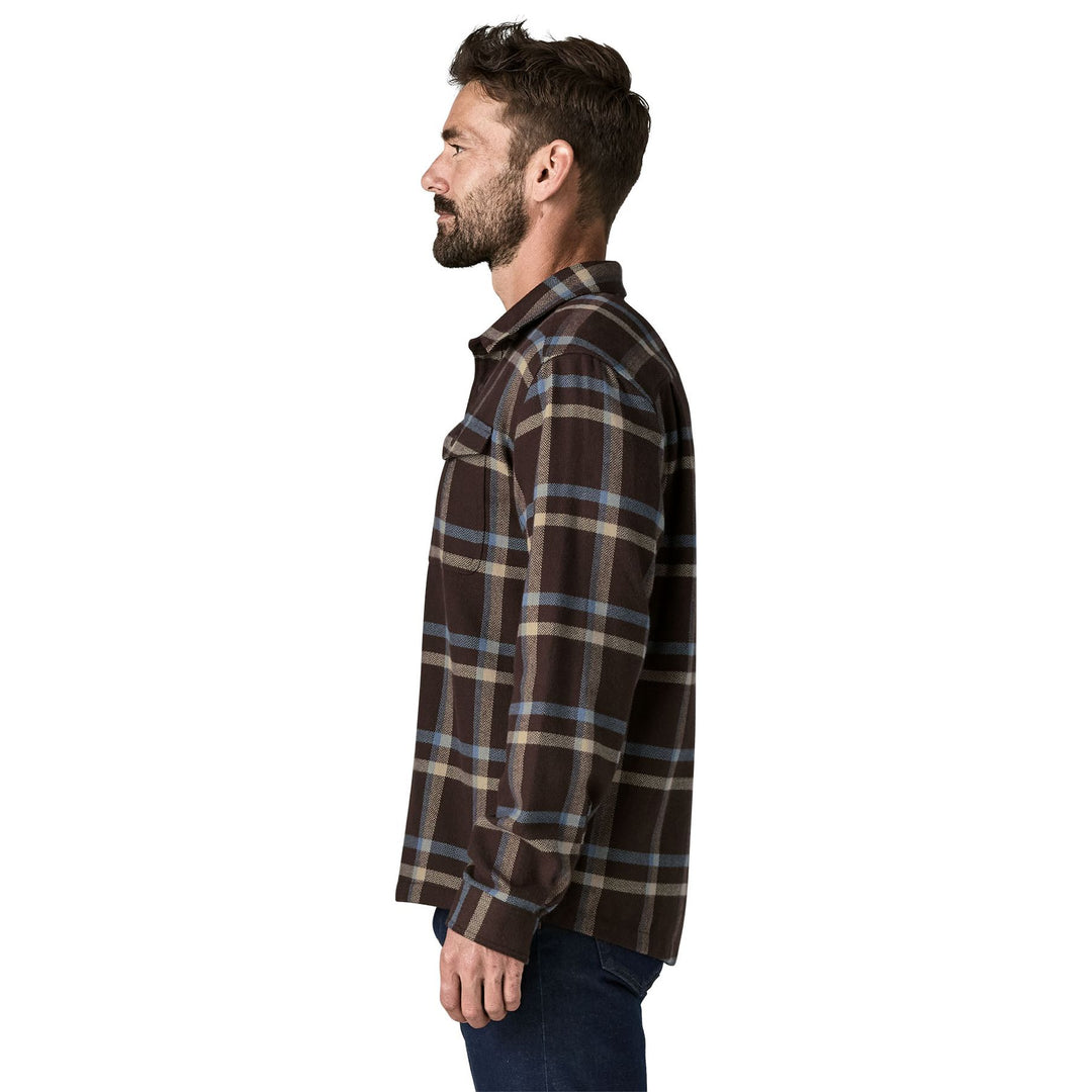 Patagonia Men's Fjord Flannel Shirt Crossing: Den Brown Image 03