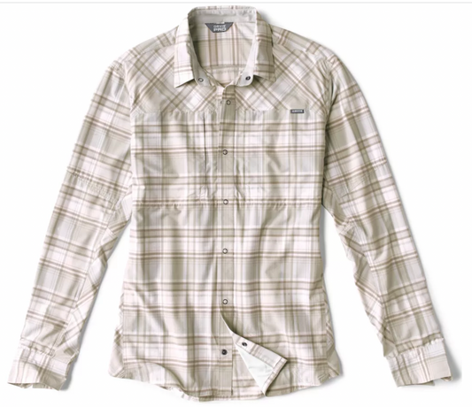 Orvis Men's PRO Stretch Long-Sleeved Shirt - Mist Plaid