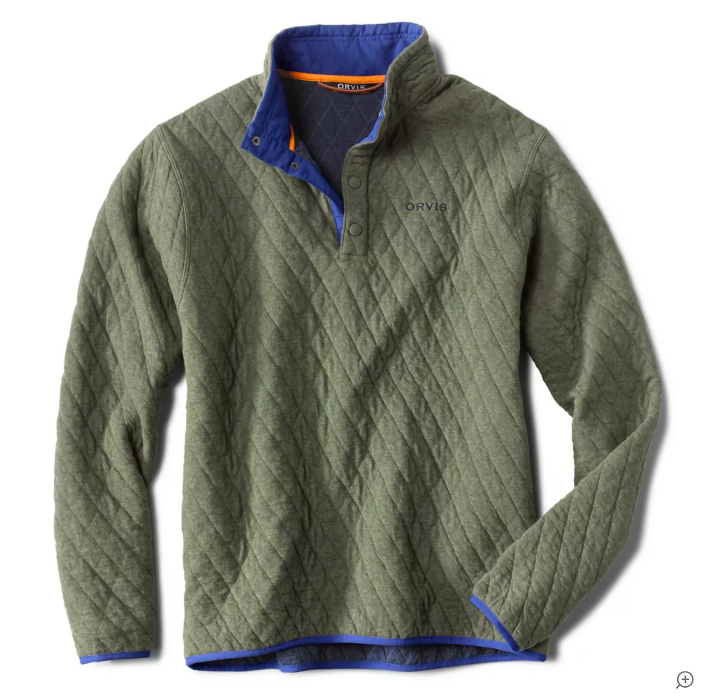 Orvis Outdoor Quilted Snap Sweatshirt Juniper Small