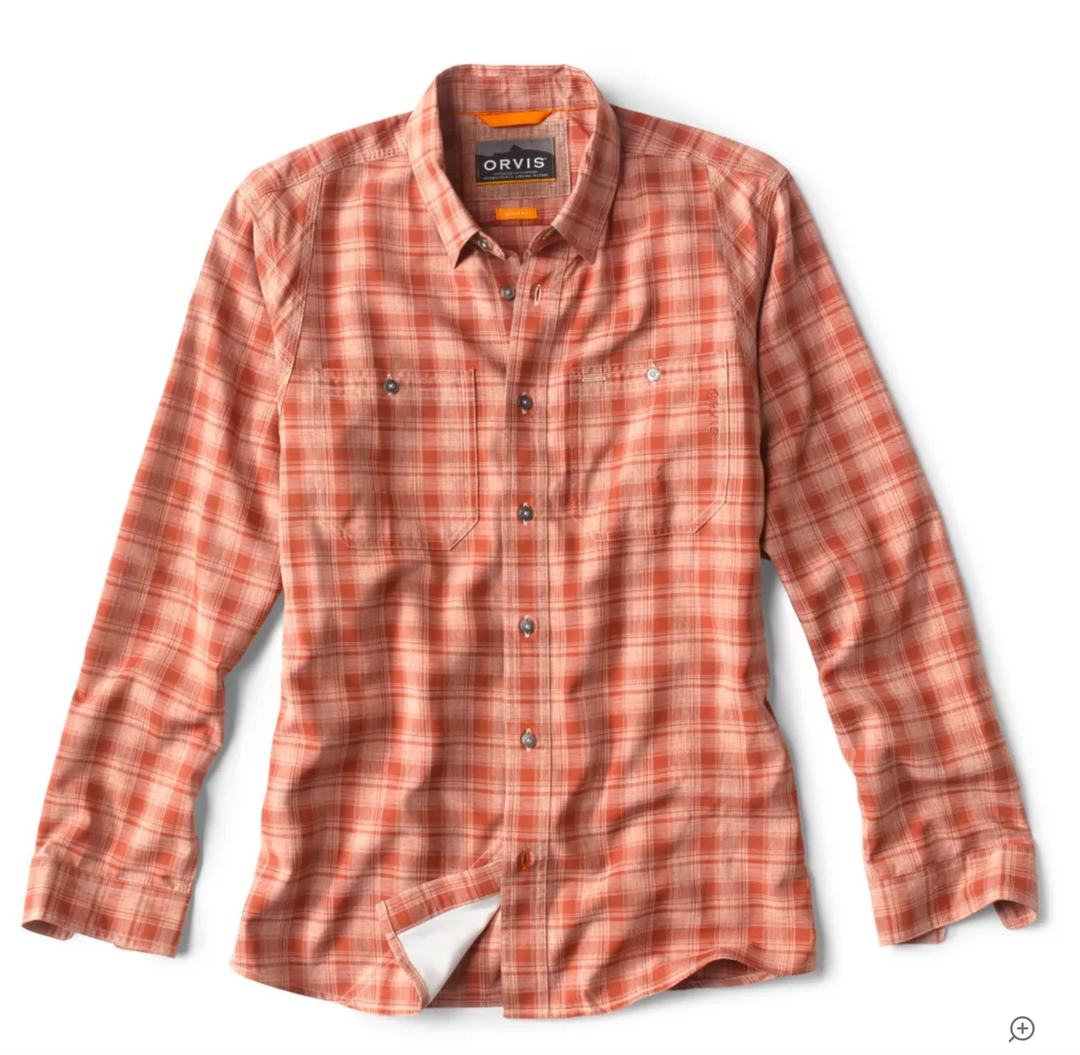 Orvis Tech Chambray Work Shirt - Regular - Sedona Plaid