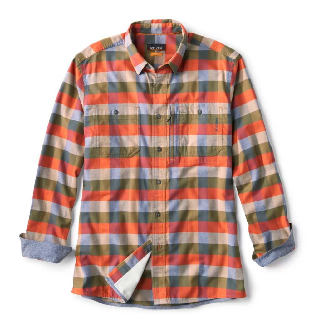 Orvis Men's Flat Creek Tech Flannel Shirt - Tarragon