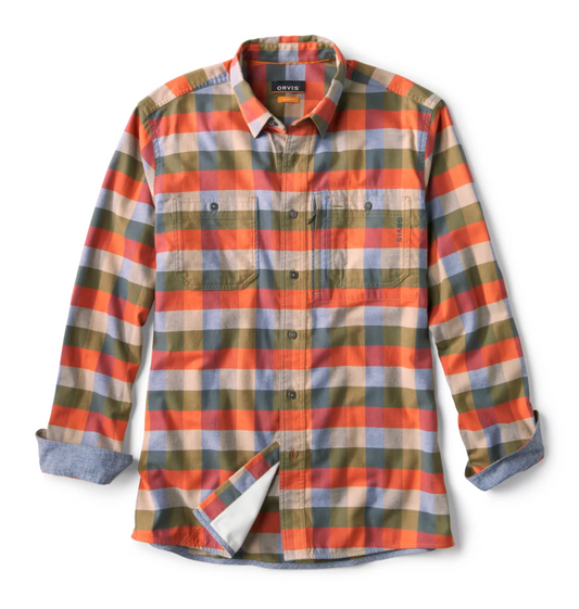 Orvis Men's Flat Creek Tech Flannel Shirt - Tarragon