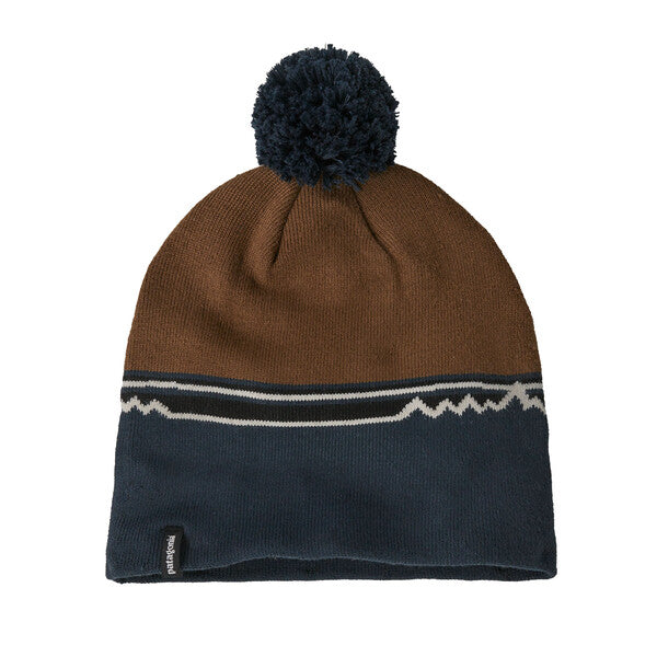 Patagonia Lightweight Powder Town Beanie - Skyline Block: Shelter Brown