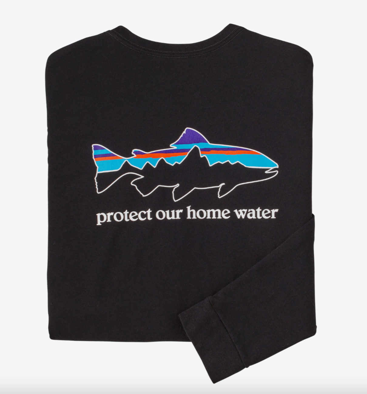 Patagonia Men's Long-Sleeved Home Water Trout Responsibili-Tee - Black