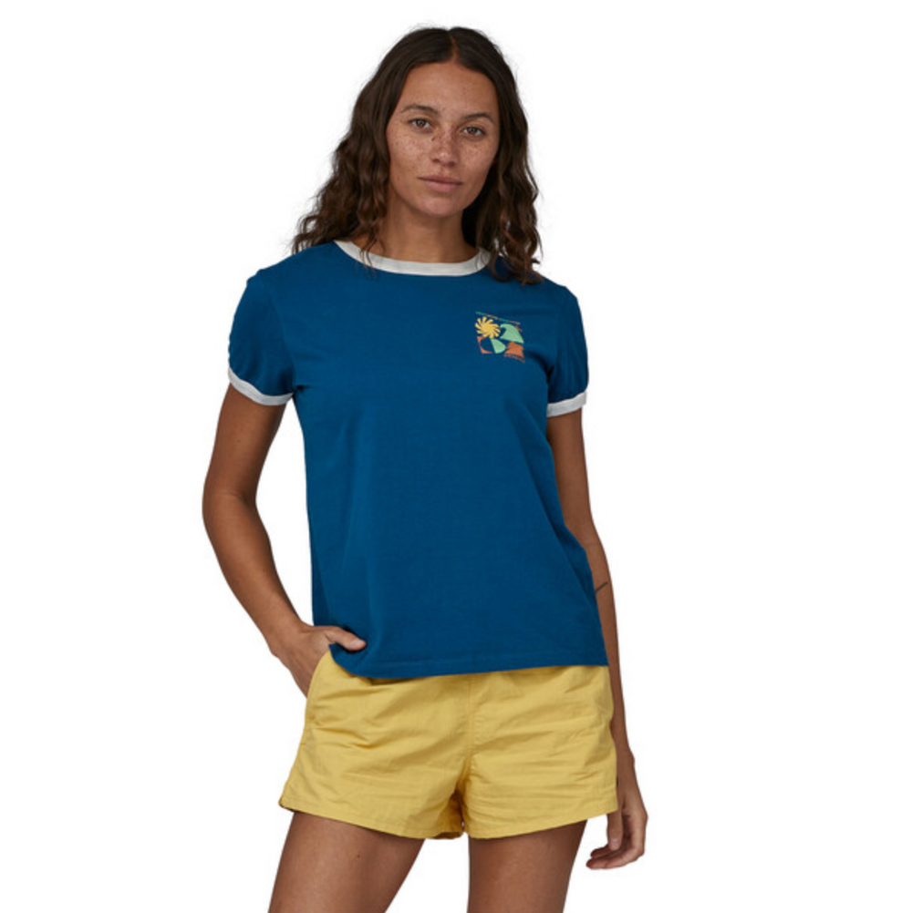 Patagonia Women's Spirited Seasons Organic Ringer Tee - Lagom Blue