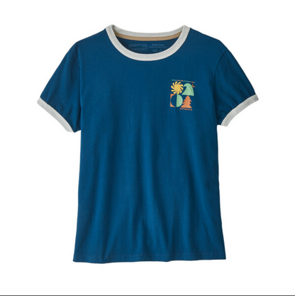 Patagonia Women's Spirited Seasons Organic Ringer Tee - Lagom Blue