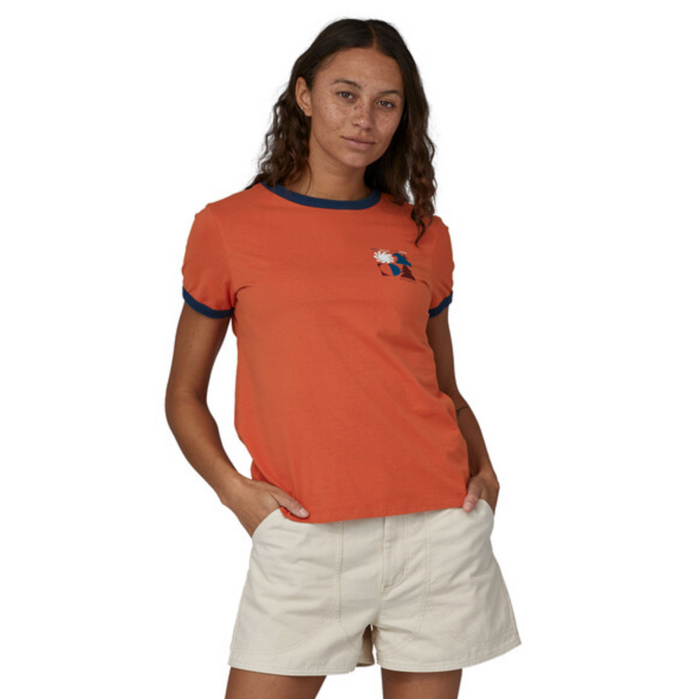 Patagonia Women's Spirited Seasons Organic Ringer Tee - Quartz Coral