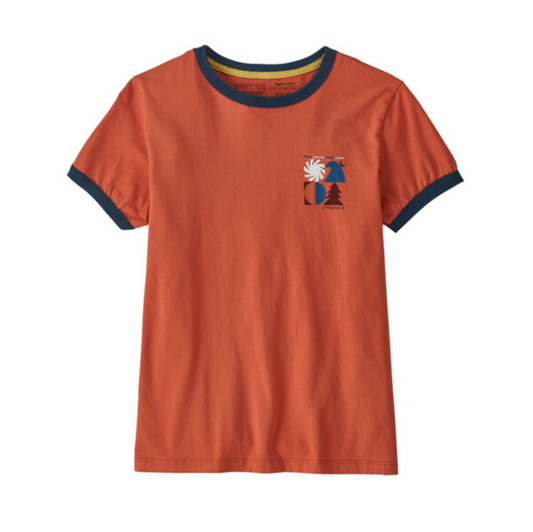 Patagonia Women's Spirited Seasons Organic Ringer Tee - Quartz Coral