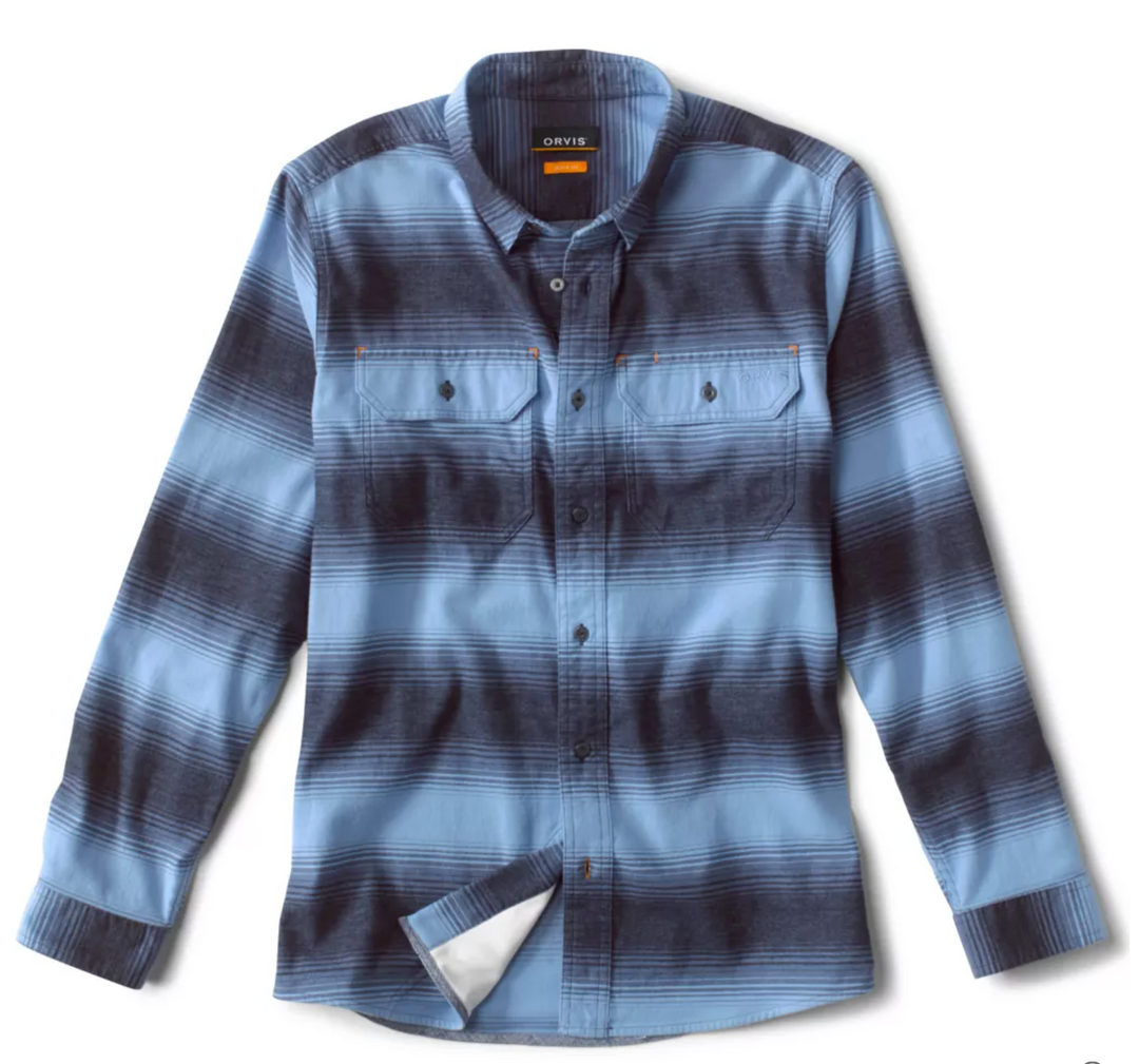 Orvis Men's Flat Creek Tech Flannel - Dusk Stripe