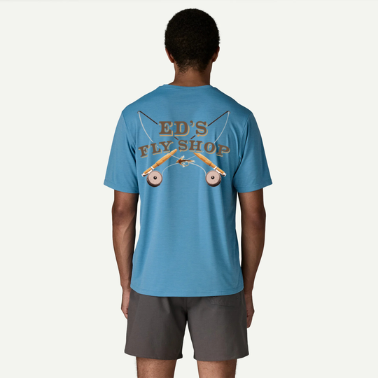Ed's Fly Shop Logo Tee - Patagonia Capilene Cool Daily Shirt