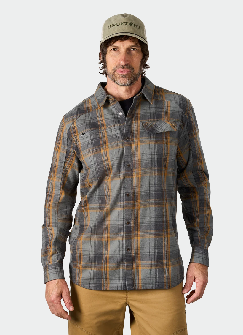 Grundens Dispatch Flannel Shirt - Smoke Plaid