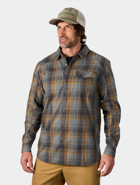 Grundens Dispatch Flannel Shirt - Smoke Plaid