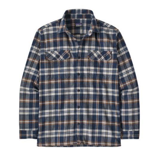 Patagonia Men's Long-Sleeved Organic Cotton Midweight Fjord Flannel Shirt - Fields: New Navy - XX-Large