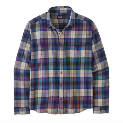 Patagonia Men's Long-Sleeved Lightweight Fjord Flannel Shirt - Spotter: Endless Blue