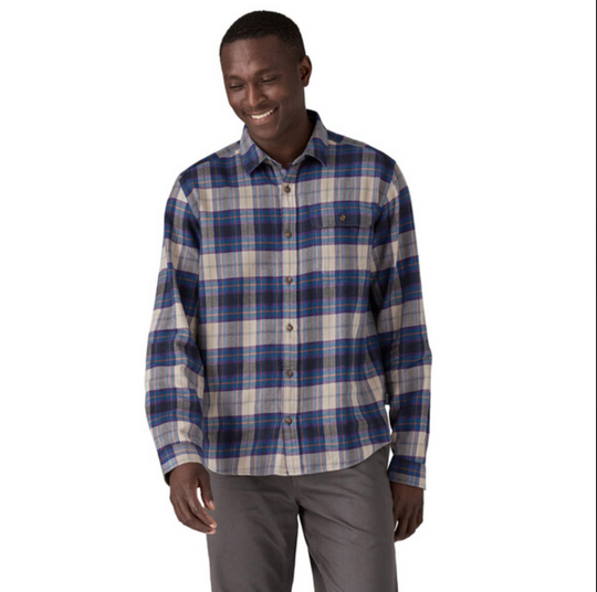Patagonia Men's Long-Sleeved Lightweight Fjord Flannel Shirt - Spotter: Endless Blue Sale