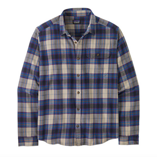 Patagonia Men's Long-Sleeved Lightweight Fjord Flannel Shirt - Spotter: Endless Blue Sale