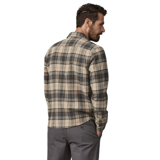 Patagonia Men's Long-Sleeved Lightweight Fjord Flannel Shirt - Spotter: Forge Grey Sale