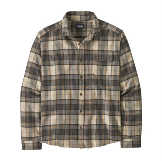 Patagonia Men's Long-Sleeved Lightweight Fjord Flannel Shirt - Spotter: Forge Grey Sale