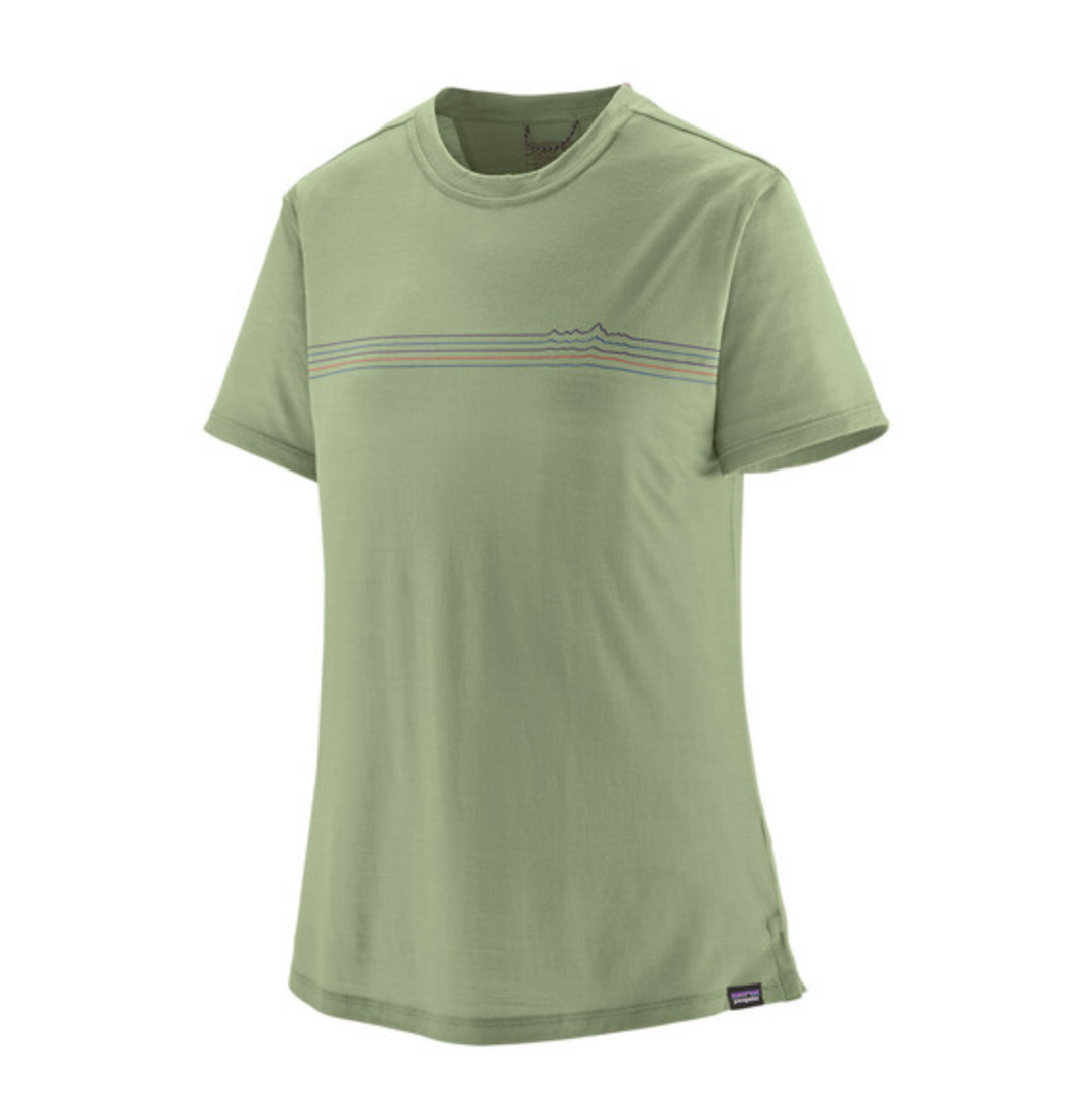 Patagonia Women's Capilene Cool Merino Graphic Shirt - Fitz Roy Fader: Salvia Green