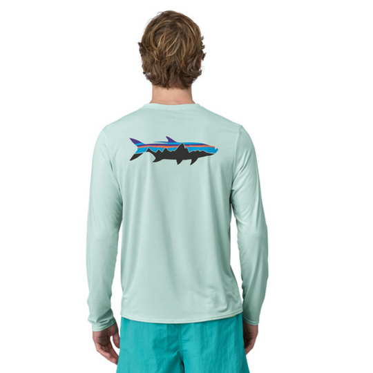 Patagonia Men's Long-Sleeved Capilene Cool Daily Graphic Shirt - Waters - Fitz Roy Tarpon: Wispy Green X-Dye