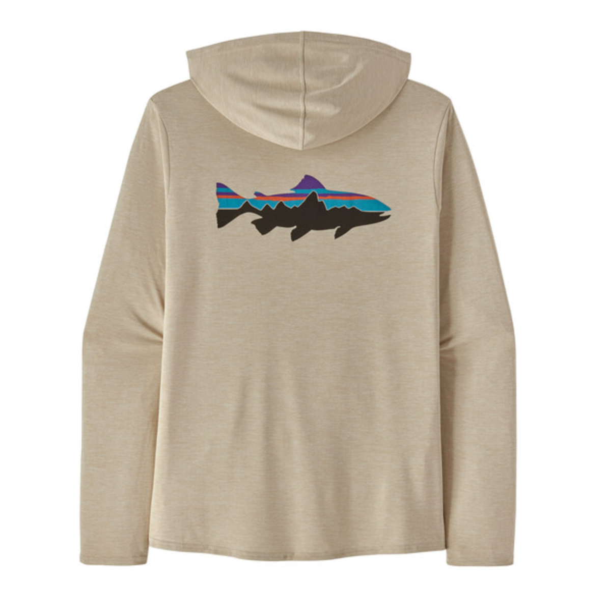 Patagonia Men's Capilene Cool Daily Graphic Hoody - Fitz Roy Trout: Pumice X-Dye