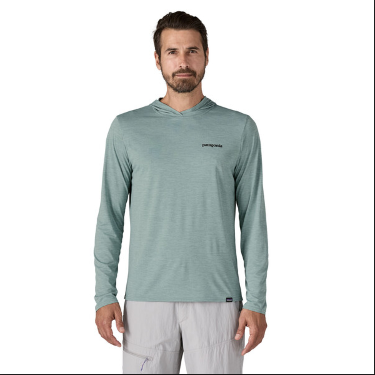 Patagonia Men's Capilene Cool Daily Graphic Hoody - Fitz Roy Trout: Thermal Blue X-Dye