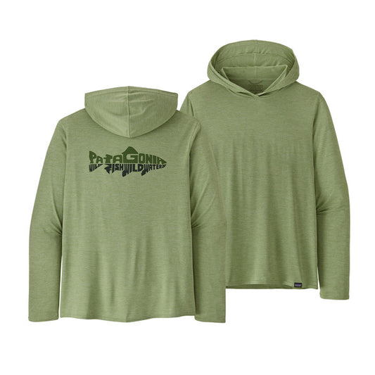 Patagonia Men's Capilene Cool Daily Graphic Hoody - Wild Waterline: Salvia Green X-Dye