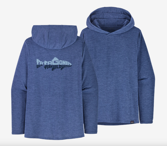 Patagonia Women's Capilene Cool Daily Graphic Hoody - Wild Waterline: Current Blue X-Dye