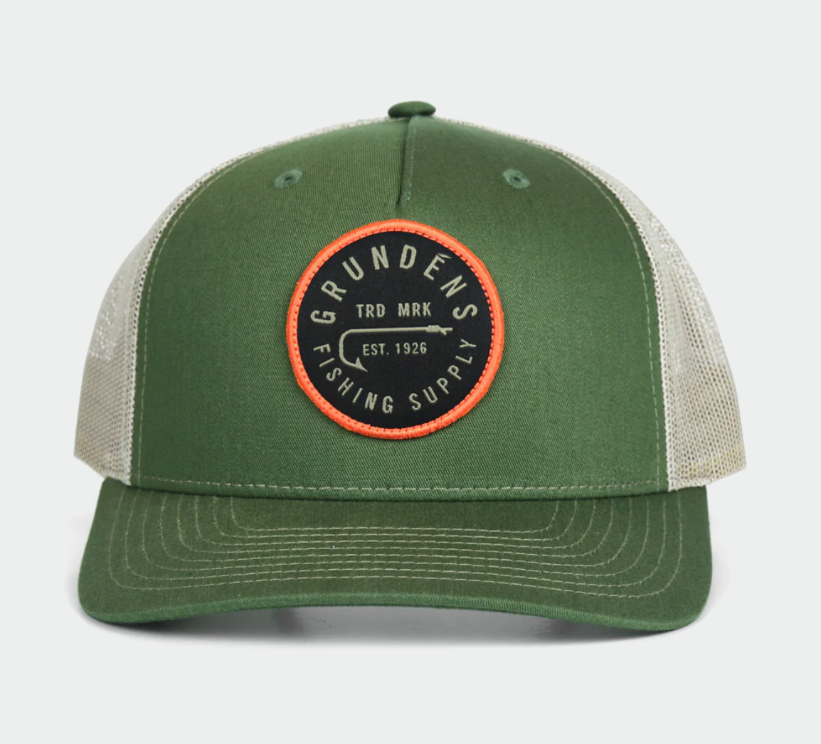 Grundens Hook Trucker Hat - Olive Tan