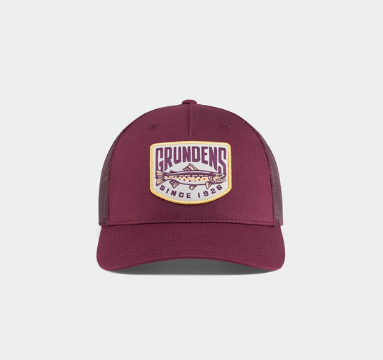 Grundens Trout Patch Trucker - Maroon