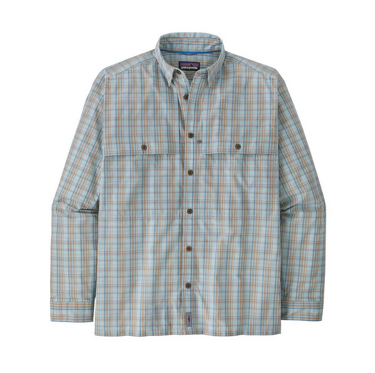 Patagonia Men's Long-Sleeved Island Hopper Shirt - Down River: Steam Blue