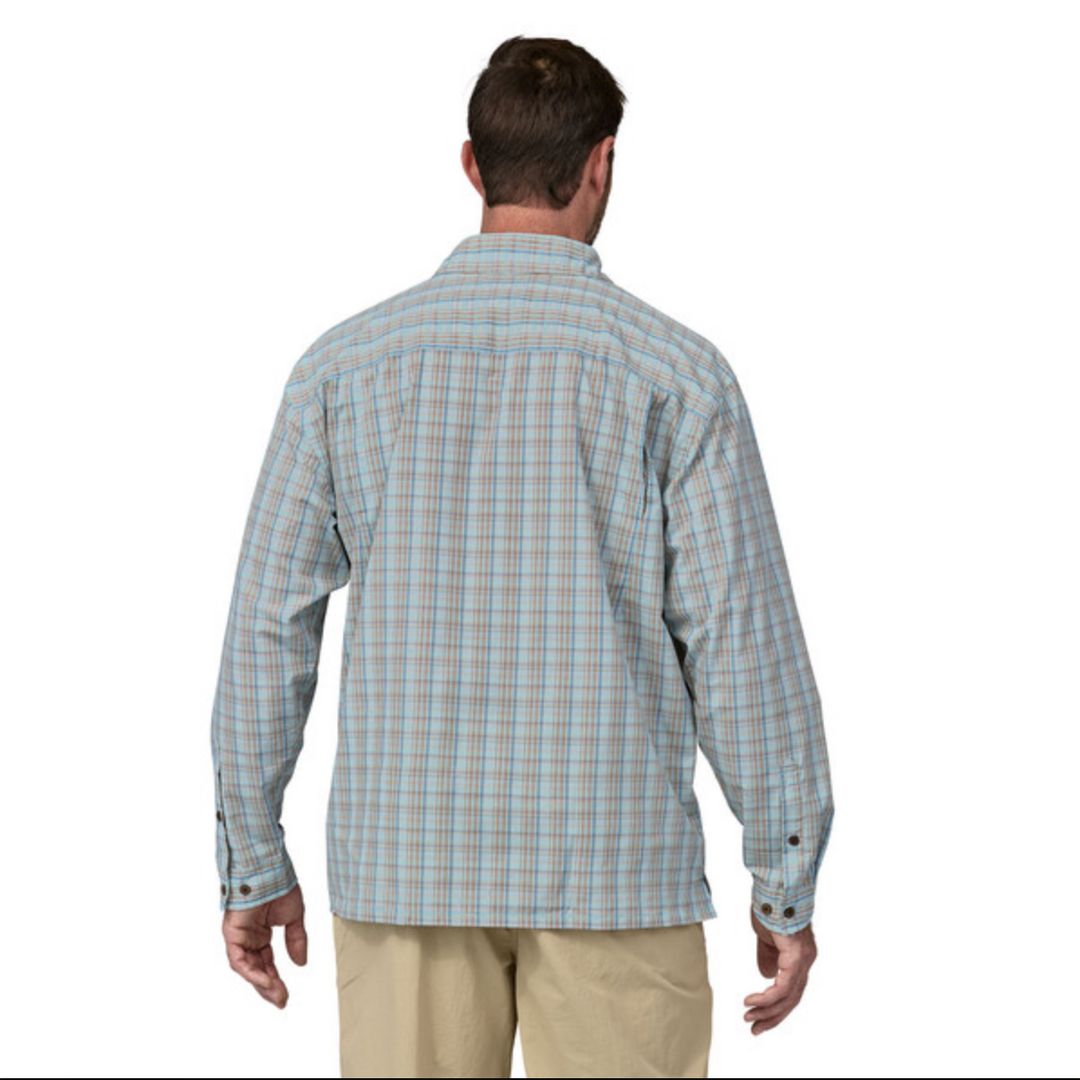 Patagonia Men's Long-Sleeved Island Hopper Shirt - Down River: Steam Blue