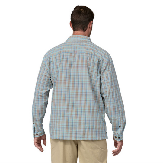 Patagonia Men's Long-Sleeved Island Hopper Shirt - Down River: Steam Blue