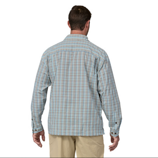 Patagonia Men's Long-Sleeved Island Hopper Shirt - Down River: Steam Blue Sale
