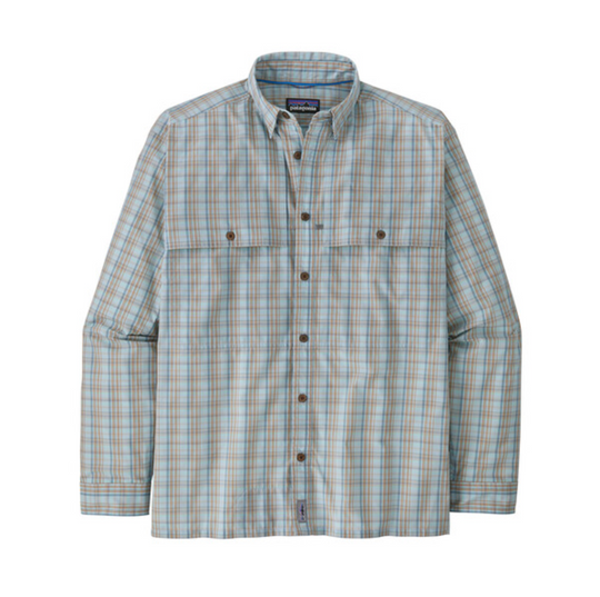 Patagonia Men's Long-Sleeved Island Hopper Shirt - Down River: Steam Blue Sale