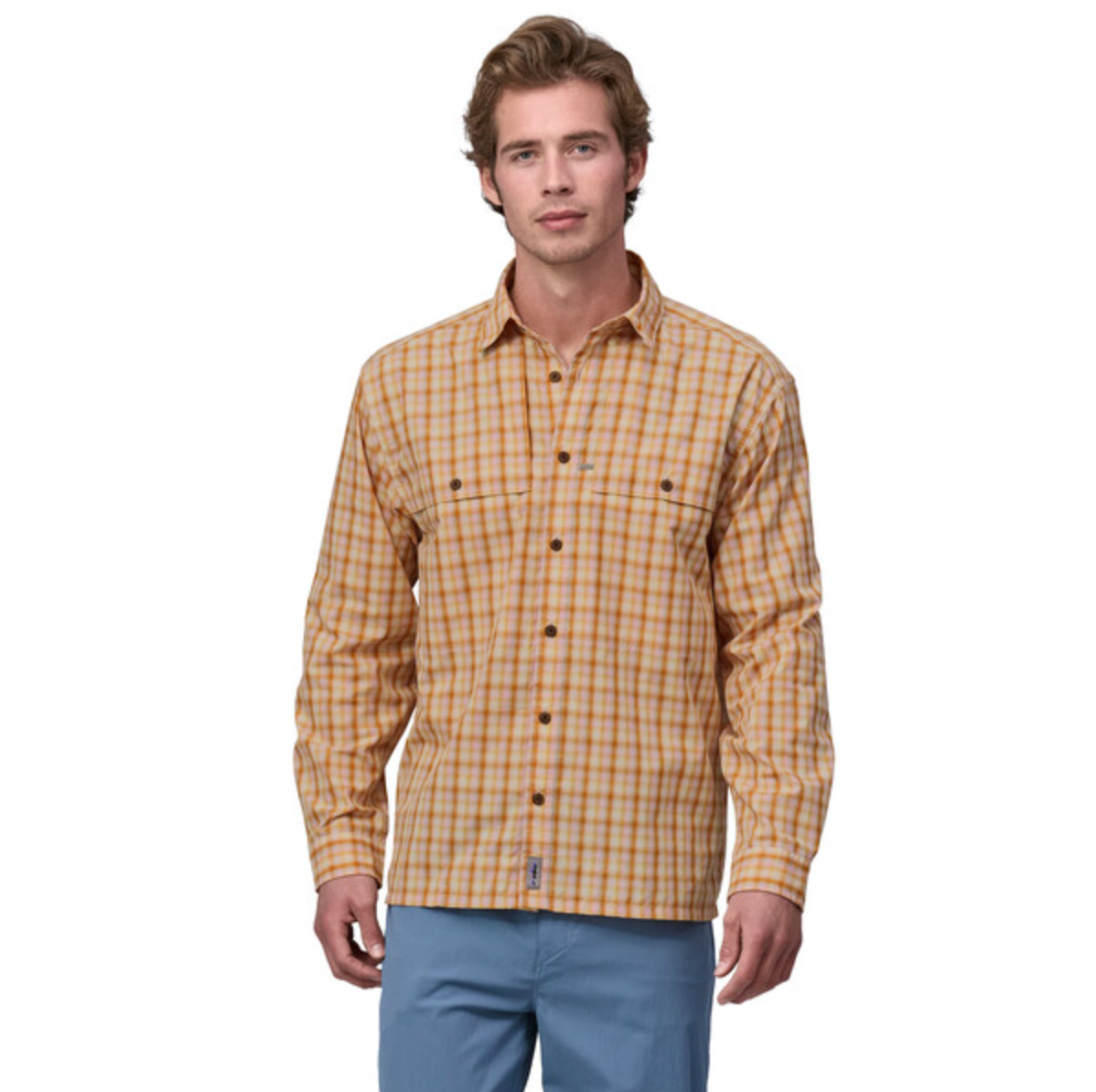 Patagonia Men's Long-Sleeved Island Hopper Shirt - Mirrored: Golden Caramel