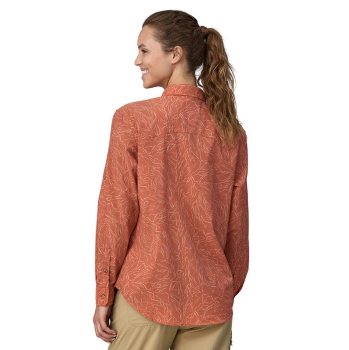 Patagonia Women's Long-Sleeved Sun Stretch Shirt - Over Under Water: Sienna Clay